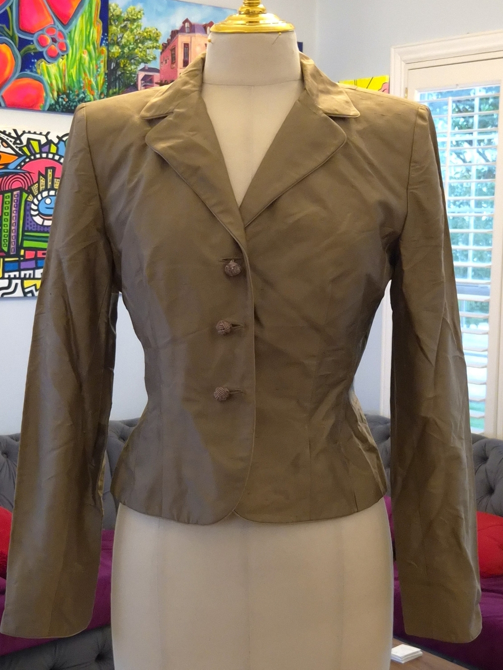 Kay Unger Olive-Tone Tailored Blazer